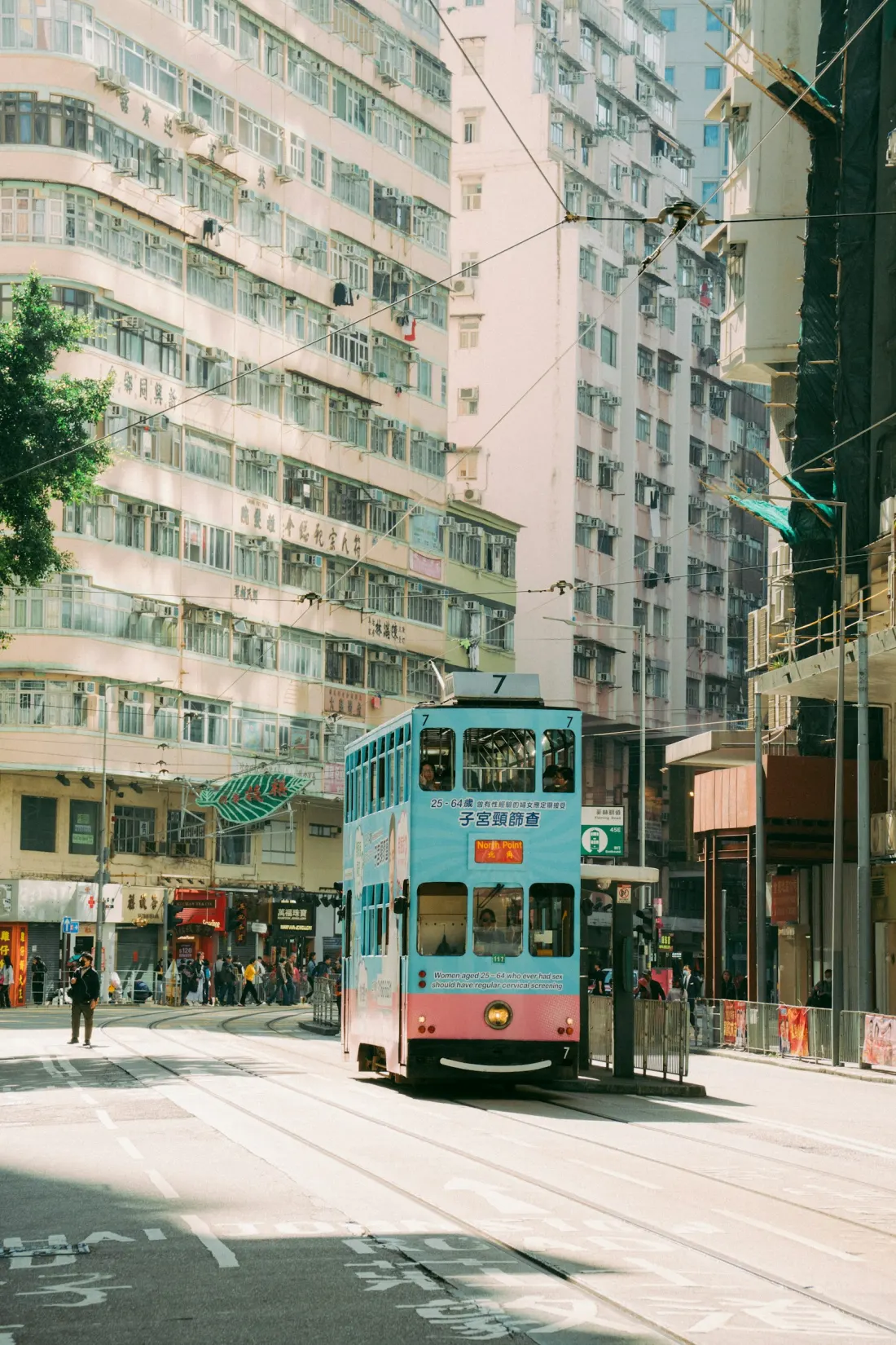 A Hong Kong tram on a city street
